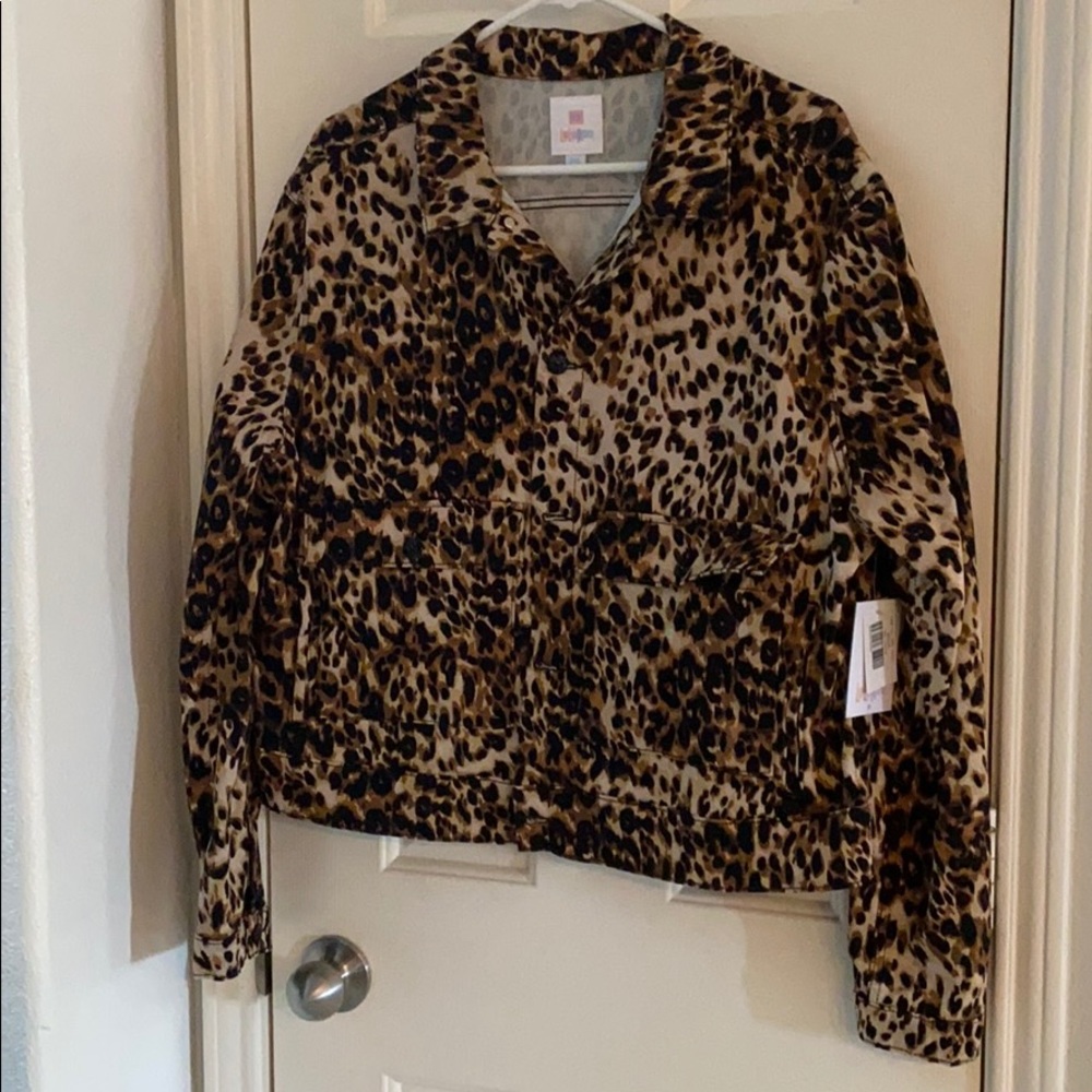 Leopard Print Denim Jacket